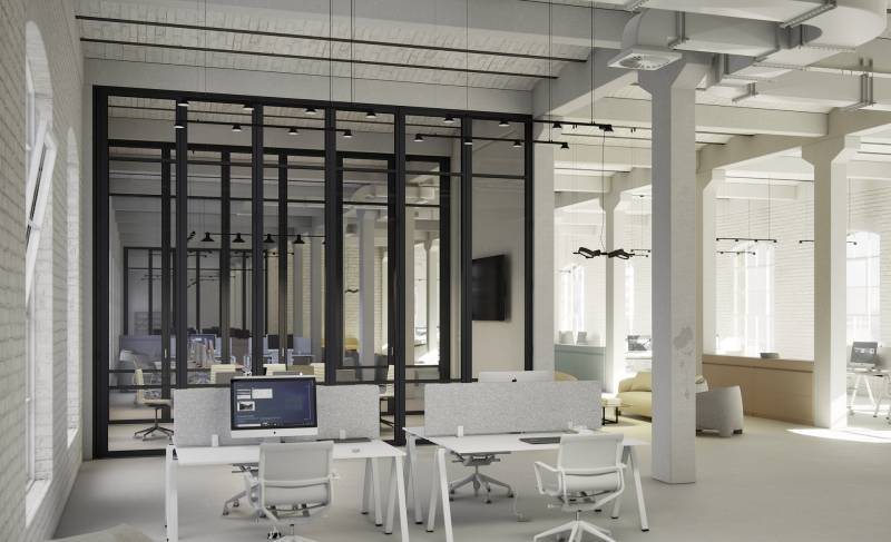 Composée de 6 vantaux en aluminium de couleur RAL 9005 Noir Foncé, cette baie accordéon mesure 410 cm par 80 cm.