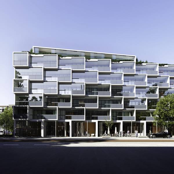 Installation de vitrages coulissants/pivotants Solarlux dans un bâtiment à Levallois-Perret près de Courbevoie par L’Ouverture Française.